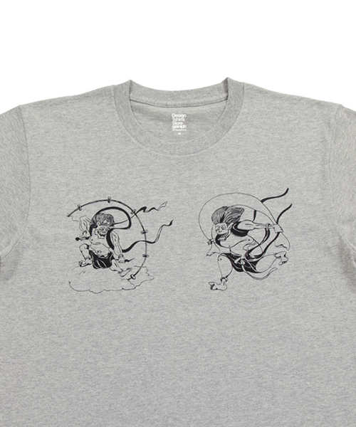 Design Tshirts Store graniph（デザイン　ティーシャツ　ストア　グラニフ）の「ベーシックTシャツ/フージンライジン（Tシャツ/カットソー・メンズ・ヘザーグレー・X-SMALL/SMALL/MEDIUM/LARGE/X-LARGE）」の5枚目の写真
