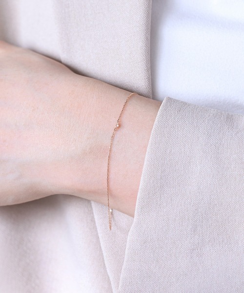 K10 ピンクゴールド ダイヤモンド シンプル ブレスレット BLOOM