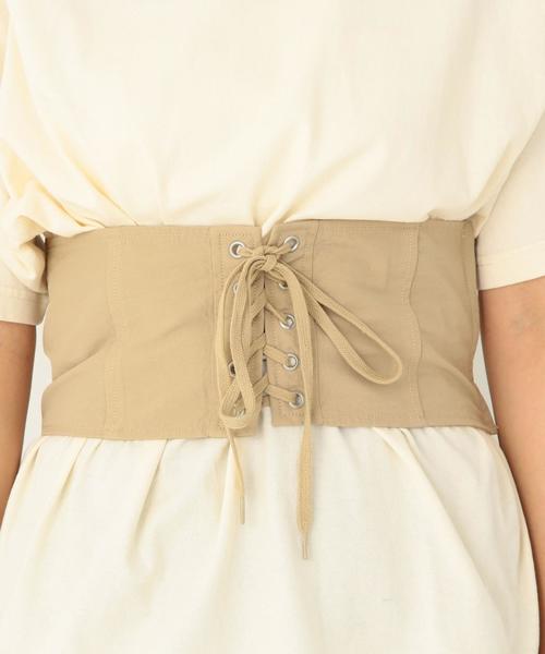 Another Edition（アナザーエディション）の「切り替えコルセットＴ ◆（Tシャツ/カットソー・レディース・オフホワイト/オリーブ・FREE）」の7枚目の写真