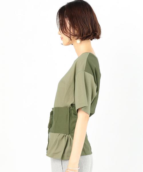 Another Edition（アナザーエディション）の「切り替えコルセットＴ ◆（Tシャツ/カットソー・レディース・オフホワイト/オリーブ・FREE）」の22枚目の写真
