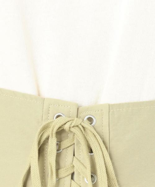 Another Edition（アナザーエディション）の「切り替えコルセットＴ ◆（Tシャツ/カットソー・レディース・オフホワイト/オリーブ・FREE）」の10枚目の写真