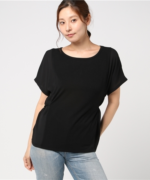 MOUSSY（マウジー）の「WAIST DESIGN CHIFFON TOP（Tシャツ/カットソー・レディース・キャメル/ホワイト/ダークグリーン/ブラック・FREE）」の15枚目の写真