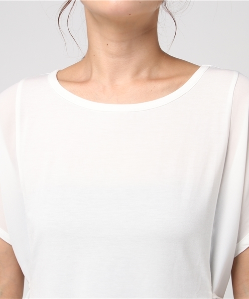 MOUSSY（マウジー）の「WAIST DESIGN CHIFFON TOP（Tシャツ/カットソー・レディース・キャメル/ホワイト/ダークグリーン/ブラック・FREE）」の8枚目の写真