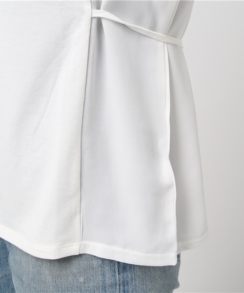 MOUSSY（マウジー）の「WAIST DESIGN CHIFFON TOP（Tシャツ/カットソー・レディース・キャメル/ホワイト/ダークグリーン/ブラック・FREE）」の12枚目の写真