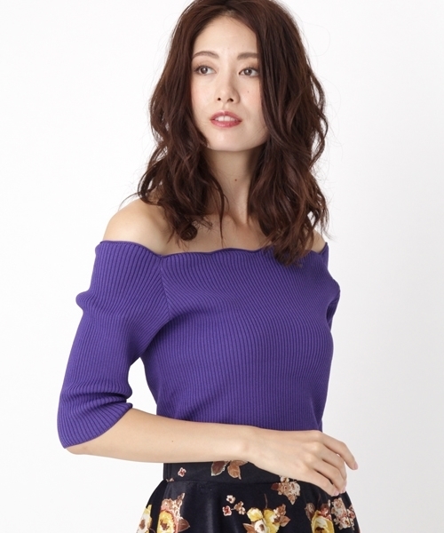 Andemiu(アンデミュウ)の「【マスタード・グリーンWEB限定】スカラリブニットプルオーバー770182(ニット/セーター・レディース・ブラック/マスタード/パープル/グレー/ブラウン/グリーン・FREE)」の5枚目の写真