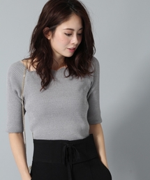 Andemiu | 【マスタード・グリーンWEB限定】スカラリブニットプルオーバー770182(ニット/セーター)