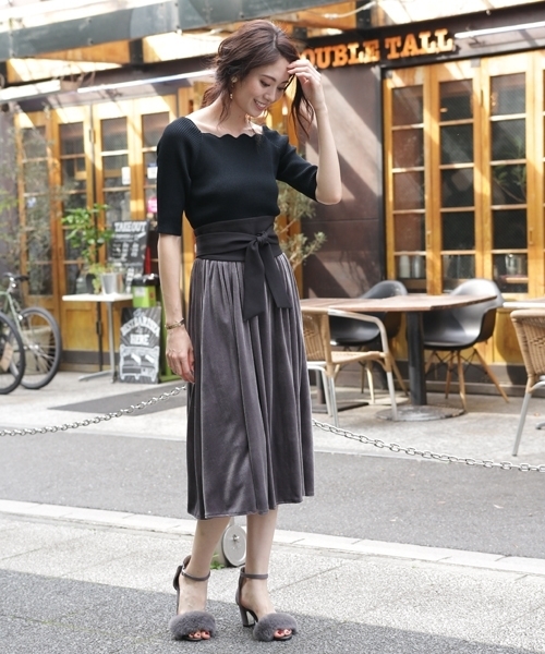 Andemiu(アンデミュウ)の「【マスタード・グリーンWEB限定】スカラリブニットプルオーバー770182(ニット/セーター・レディース・ブラック/マスタード/パープル/グレー/ブラウン/グリーン・FREE)」の9枚目の写真