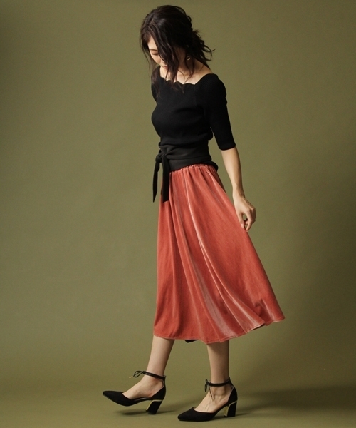 Andemiu(アンデミュウ)の「【マスタード・グリーンWEB限定】スカラリブニットプルオーバー770182(ニット/セーター・レディース・ブラック/マスタード/パープル/グレー/ブラウン/グリーン・FREE)」の18枚目の写真