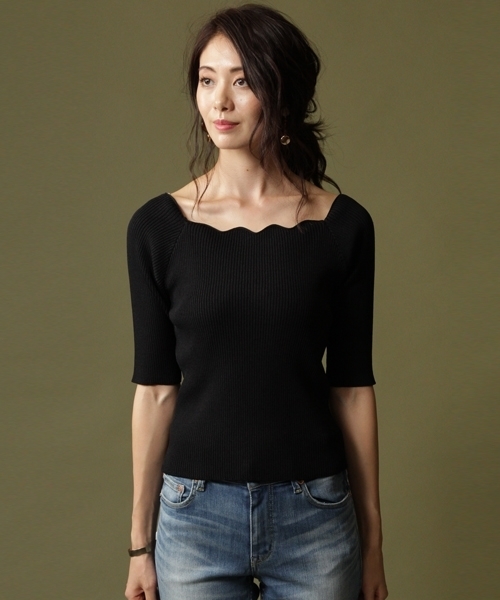 Andemiu(アンデミュウ)の「【マスタード・グリーンWEB限定】スカラリブニットプルオーバー770182(ニット/セーター・レディース・ブラック/マスタード/パープル/グレー/ブラウン/グリーン・FREE)」の19枚目の写真