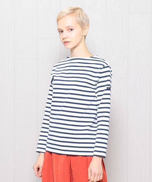 SAINT JAMES（セントジェームス）の「＜SAINT JAMES＞OUESSANT BORDER 18SS/カットソー（Tシャツ/カットソー・レディース・イエロー/ライム/ネイビー/オレンジ・3/1）」の3枚目の写真