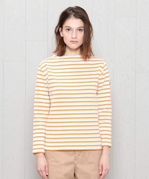 SAINT JAMES（セントジェームス）の「＜SAINT JAMES＞OUESSANT BORDER 18SS/カットソー（Tシャツ/カットソー・レディース・イエロー/ライム/ネイビー/オレンジ・3/1）」の4枚目の写真