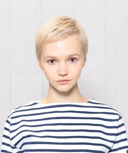 SAINT JAMES（セントジェームス）の「＜SAINT JAMES＞OUESSANT BORDER 18SS/カットソー（Tシャツ/カットソー・レディース・イエロー/ライム/ネイビー/オレンジ・3/1）」の8枚目の写真