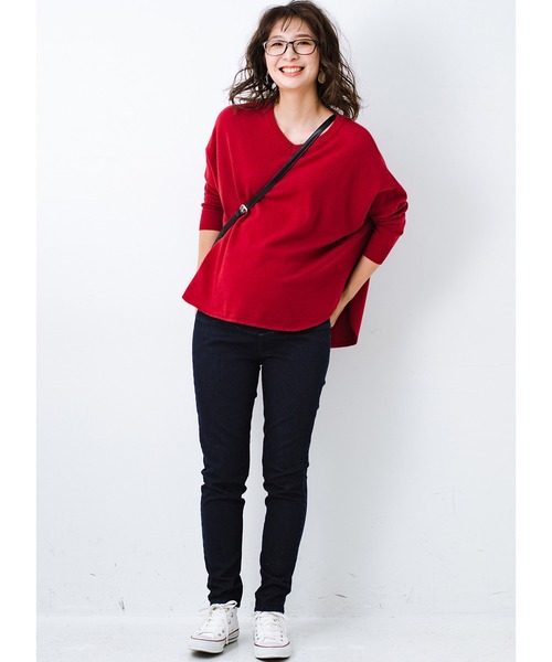 フェリシモMama（フェリシモママ）の「リブ　イン　コンフォート　お腹をしめつけずサポート！　ソフトフィットリブのマタニティパンツ〈デニム〉（マタニティウェア/グッズ・レディース・インディゴブルー・LARGE/MEDIUM/SMALL/NM/NS）」の13枚目の写真