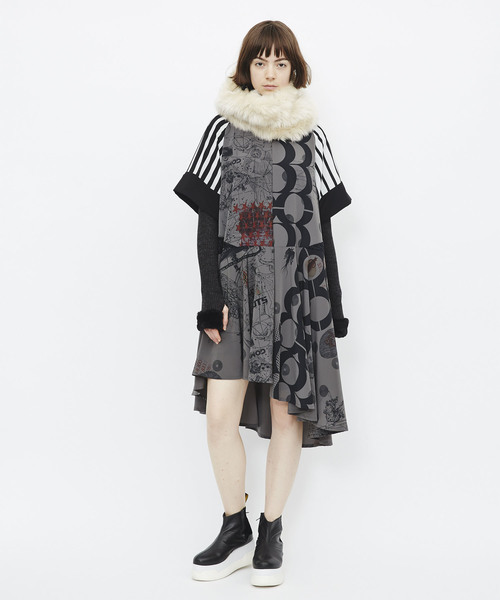 Gomme ゴム の Sfコラージュプリント タックワンピース ドレス Wear