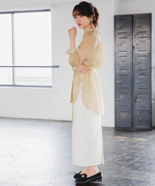 A part by(アパートバイ)の「TePeブサムLシャツ 804978(シャツ/ブラウス・レディース・ブラック/キナリ・FREE)」の4枚目の写真