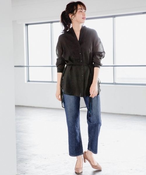 A part by(アパートバイ)の「TePeブサムLシャツ 804978(シャツ/ブラウス・レディース・ブラック/キナリ・FREE)」の6枚目の写真