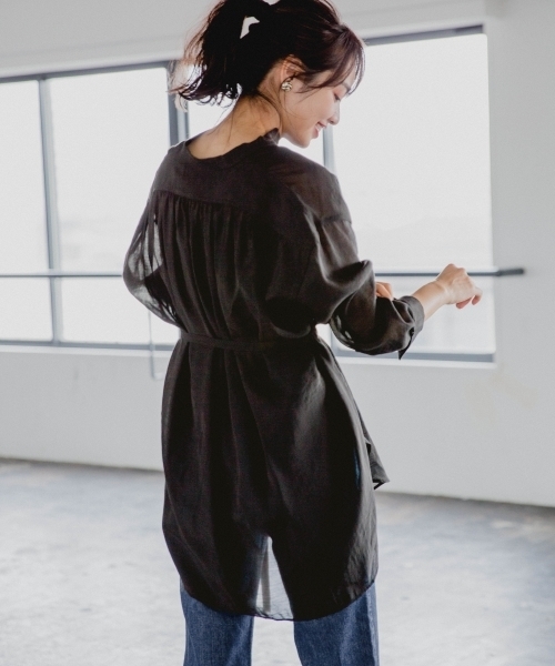 A part by(アパートバイ)の「TePeブサムLシャツ 804978(シャツ/ブラウス・レディース・ブラック/キナリ・FREE)」の8枚目の写真