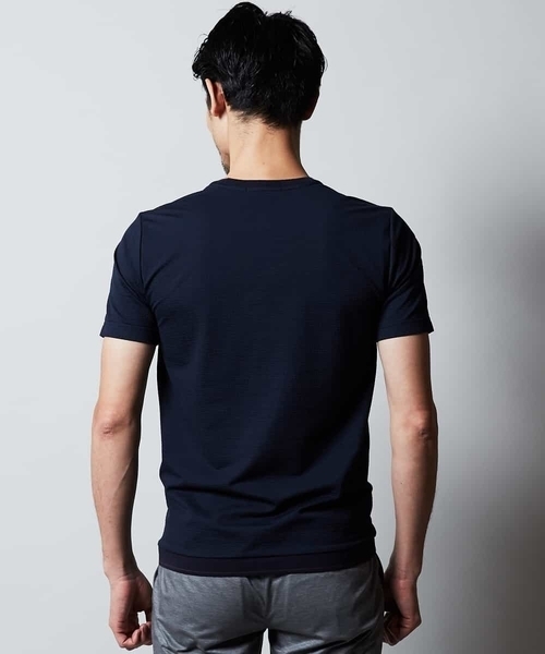 MICHEL KLEIN HOMME (ミッシェルクランオム)の「カットソー(クールマックスサッカー)(Tシャツ/カットソー・メンズ・ホワイト/ネイビー/モカ・46/48/51)」の7枚目の写真