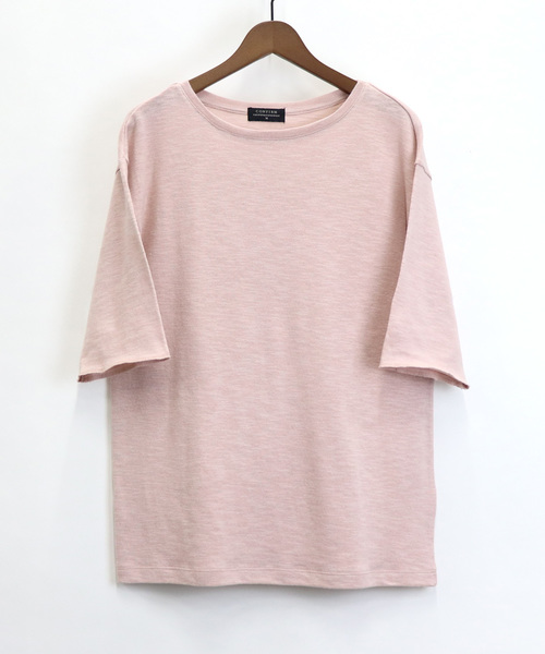 Confirm（コンファーム）の「Confirm / コンファーム 杢スラブボートネックTシャツ（Tシャツ/カットソー・メンズ・ホワイト/ネイビー/グレー/ピンク/グリーン・M/L）」の3枚目の写真