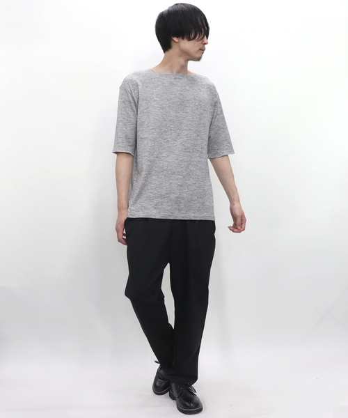 Confirm（コンファーム）の「Confirm / コンファーム 杢スラブボートネックTシャツ（Tシャツ/カットソー・メンズ・ホワイト/ネイビー/グレー/ピンク/グリーン・M/L）」の9枚目の写真