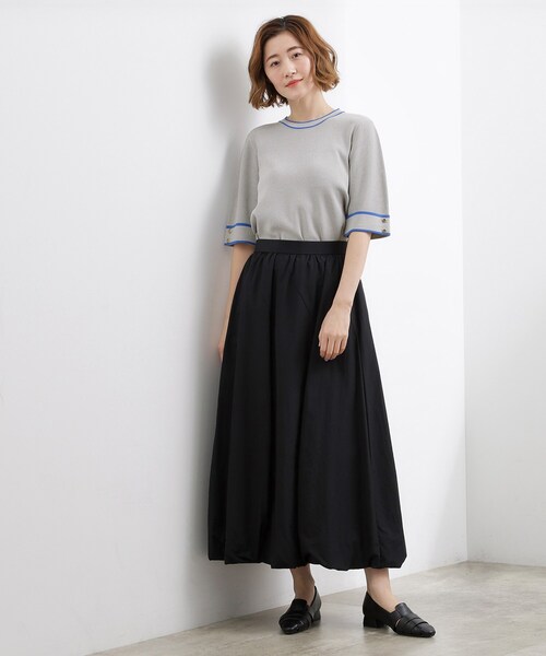 grove(グローブ)の「やわらかドライタッチ 袖メッシュ編みニット(ニット/セーター・レディース・オフホワイト/ブラック系4/グレー/レッド系/ネイビー・03/02/01/05/04)」の12枚目の写真