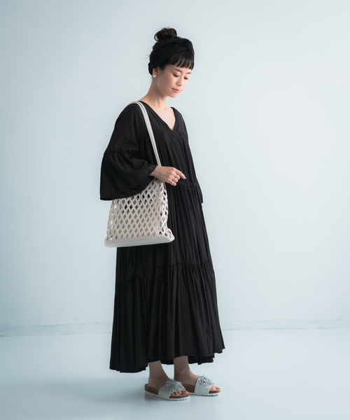 Libra Cue(リブラ キュー)の「【Libra】合皮メッシュショルダーBAG(ショルダーバッグ・レディース・ホワイト/ブラック/ベージュ・FREE)」の11枚目の写真