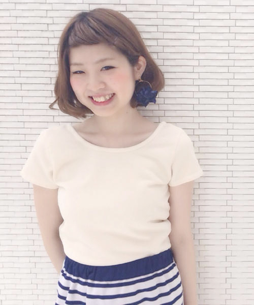 Kastane（カスタネ）の「【Kastane】裏毛ショートT（Tシャツ/カットソー・レディース・オフホワイト/ブルー・FREE）」の10枚目の写真