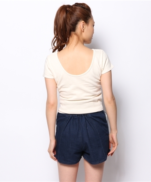 Kastane（カスタネ）の「【Kastane】裏毛ショートT（Tシャツ/カットソー・レディース・オフホワイト/ブルー・FREE）」の6枚目の写真