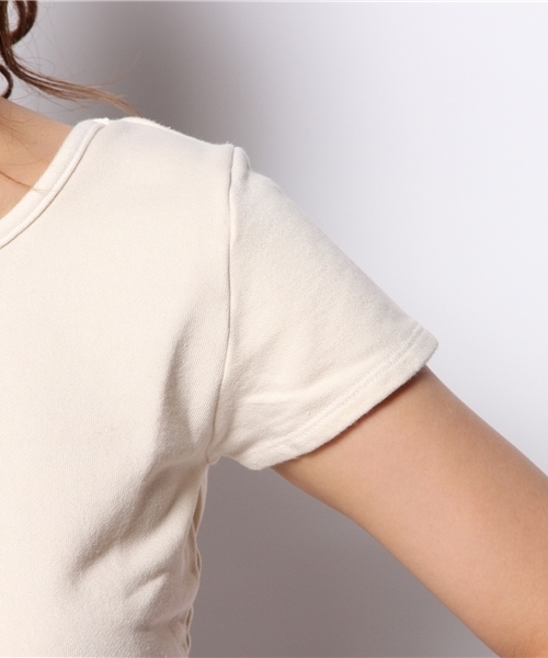 Kastane（カスタネ）の「【Kastane】裏毛ショートT（Tシャツ/カットソー・レディース・オフホワイト/ブルー・FREE）」の8枚目の写真