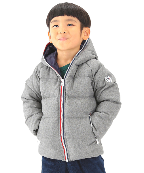 B:MING by BEAMS（ビーミングバイビームス）の「□ビーミング by ビームス / フード付きダウンブルゾン（ダウンジャケット/コート・キッズ・ブルー/ネイビー/ピンク/グレー・140/150/110/90/100/130/120/80）」の2枚目の写真