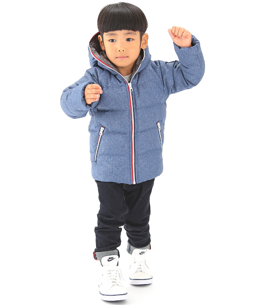 B:MING by BEAMS（ビーミングバイビームス）の「□ビーミング by ビームス / フード付きダウンブルゾン（ダウンジャケット/コート・キッズ・ブルー/ネイビー/ピンク/グレー・140/150/110/90/100/130/120/80）」の16枚目の写真