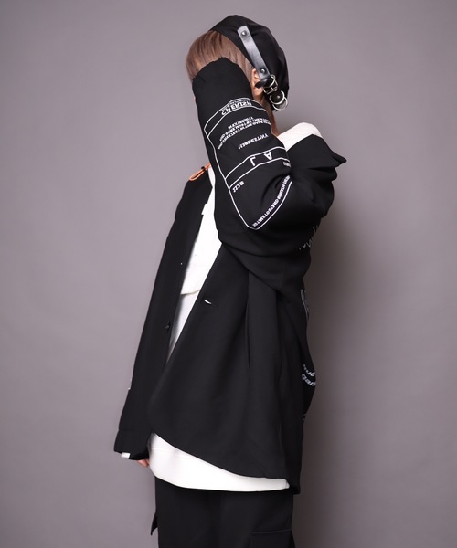 rovtski（ロフトスキー）の「【ビッグシルエット】2019AW EN7TLD JKT TAPE&PRINT/セットアップ テーラードジャケット テープ＆プリント（スウェット・レディース・グレー系その他/ブラック系その他・FREE）」の15枚目の写真