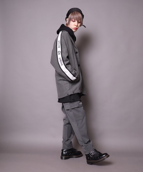 rovtski（ロフトスキー）の「【ビッグシルエット】2019AW EN7TLD JKT TAPE&PRINT/セットアップ テーラードジャケット テープ＆プリント（スウェット・レディース・グレー系その他/ブラック系その他・FREE）」の8枚目の写真