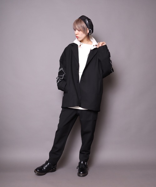 rovtski（ロフトスキー）の「【ビッグシルエット】2019AW EN7TLD JKT TAPE&PRINT/セットアップ テーラードジャケット テープ＆プリント（スウェット・レディース・グレー系その他/ブラック系その他・FREE）」の17枚目の写真