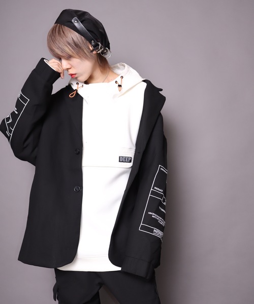 rovtski（ロフトスキー）の「【ビッグシルエット】2019AW EN7TLD JKT TAPE&PRINT/セットアップ テーラードジャケット テープ＆プリント（スウェット・レディース・グレー系その他/ブラック系その他・FREE）」の19枚目の写真