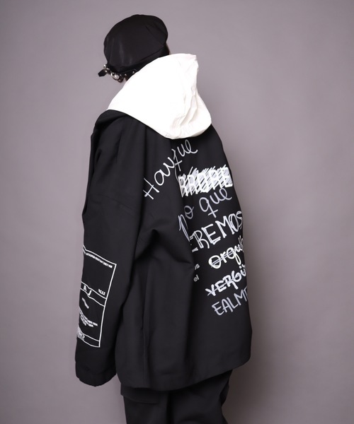 rovtski（ロフトスキー）の「【ビッグシルエット】2019AW EN7TLD JKT TAPE&PRINT/セットアップ テーラードジャケット テープ＆プリント（スウェット・レディース・グレー系その他/ブラック系その他・FREE）」の7枚目の写真