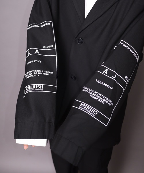 rovtski（ロフトスキー）の「【ビッグシルエット】2019AW EN7TLD JKT TAPE&PRINT/セットアップ テーラードジャケット テープ＆プリント（スウェット・レディース・グレー系その他/ブラック系その他・FREE）」の16枚目の写真