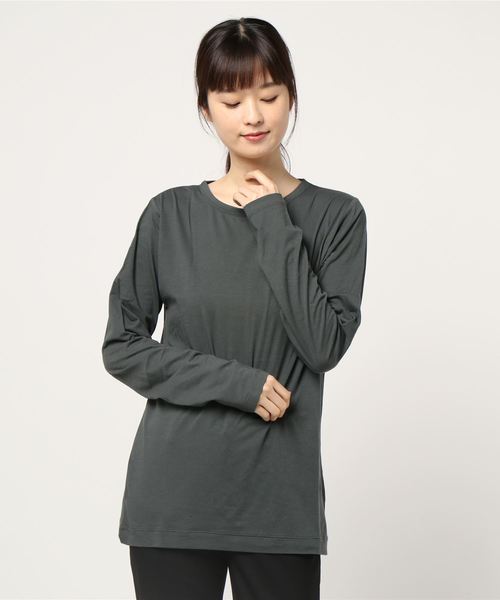 LOWRYS FARM(ローリーズファーム)の「【WEB限定】ロンT 857265(Tシャツ/カットソー・レディース・チャコールグレー/オフホワイト/アイボリー/ブラック/カーキ・FREE)」の8枚目の写真