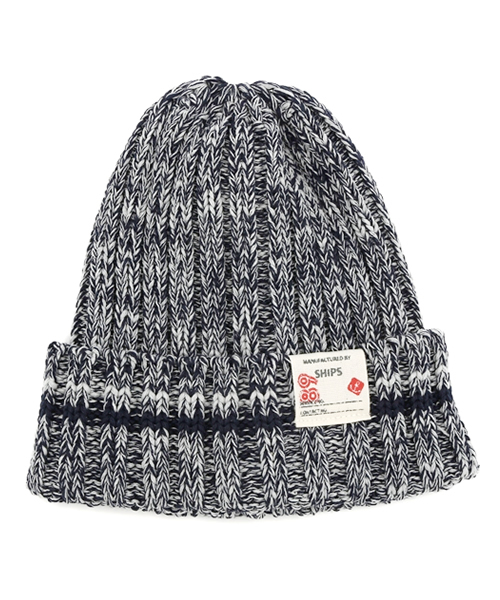 SHIPS(シップス)の「SHIPS KIDS:コットン×アクリル ミックス ライン キャップ(ニットキャップ/ビーニー・キッズ・レッド/ネイビー・ONE SIZE)」の2枚目の写真