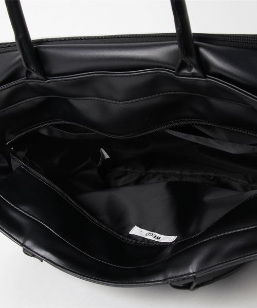 WEGO(ウィゴー)の「WEGO/【Lサイズ】レースアップフェイクレザーデコルームトートバッグ(トートバッグ・レディース・ホワイト/ブラック・FREE)」の10枚目の写真