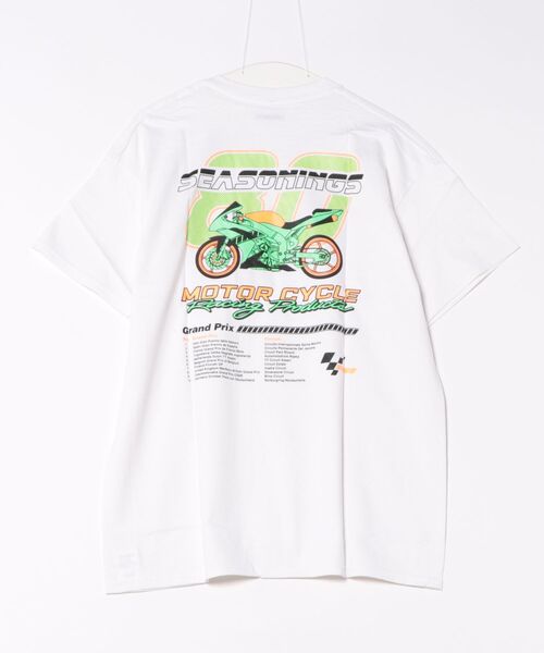 SEASONING（シーズニング）の「seasoning / GIONO S/S TEE MOTORCYCLE（Tシャツ/カットソー・メンズ・ホワイト/ブラック・MEDIUM/LARGE/X-LARGE）」の4枚目の写真