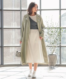 ［2点セット］カットソーワンピース×ワンショルダービスチェSET