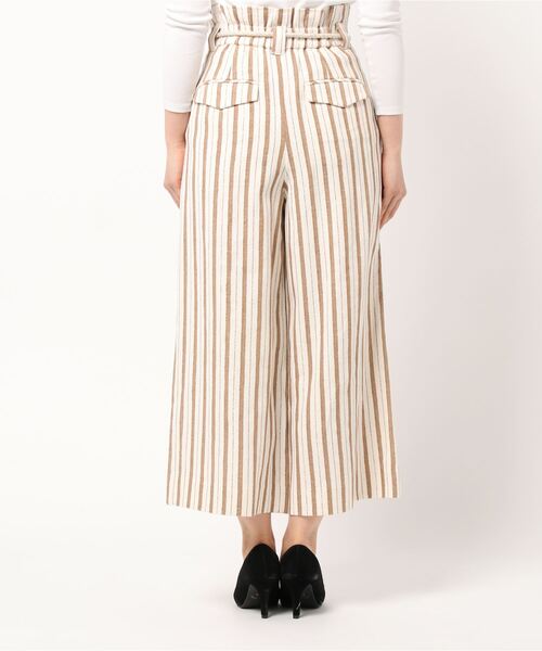 PINKY&DIANNE（ピンキーアンドダイアン）の「ロープベルト付麻混ストライプパンツ（その他パンツ・レディース・ベージュ系その他/ダークネイビー・38/36/40）」の3枚目の写真