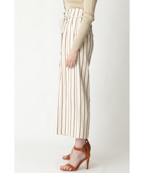 PINKY&DIANNE（ピンキーアンドダイアン）の「ロープベルト付麻混ストライプパンツ（その他パンツ・レディース・ベージュ系その他/ダークネイビー・38/36/40）」の17枚目の写真