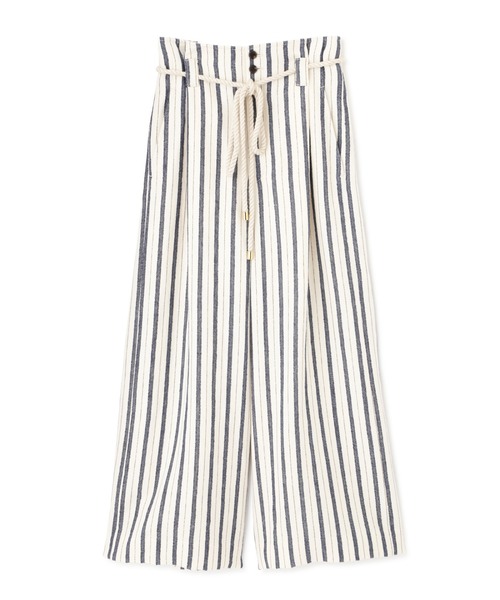 PINKY&DIANNE（ピンキーアンドダイアン）の「ロープベルト付麻混ストライプパンツ（その他パンツ・レディース・ベージュ系その他/ダークネイビー・38/36/40）」の9枚目の写真