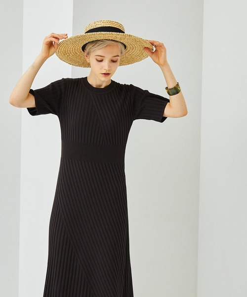 STUDIOUS（ステュディオス）の「【STUDIOUS】リブアレンジニットワンピース（ワンピース・レディース・ダークブラウン/ベージュ/グリーン・FREE）」の7枚目の写真