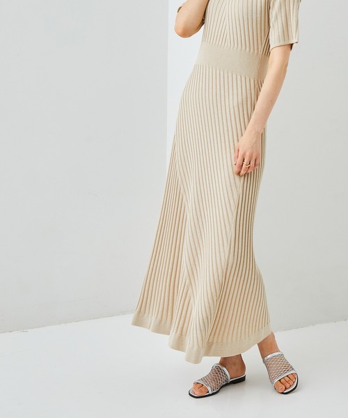 STUDIOUS（ステュディオス）の「【STUDIOUS】リブアレンジニットワンピース（ワンピース・レディース・ダークブラウン/ベージュ/グリーン・FREE）」の17枚目の写真