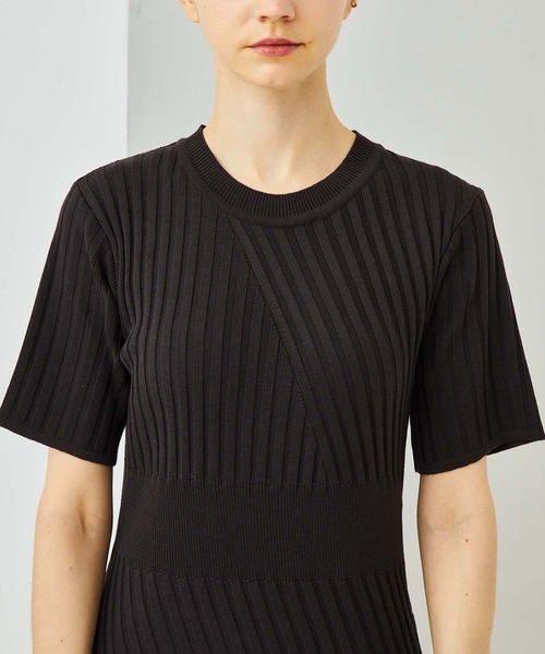 STUDIOUS（ステュディオス）の「【STUDIOUS】リブアレンジニットワンピース（ワンピース・レディース・ダークブラウン/ベージュ/グリーン・FREE）」の18枚目の写真