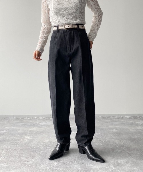 PAGEBOY（ページボーイ）の「スノーデニム スラウチパンツ（デニムパンツ・レディース・ブラック/ブルー系その他/ブラック系その他・25inch/26inch）」の2枚目の写真