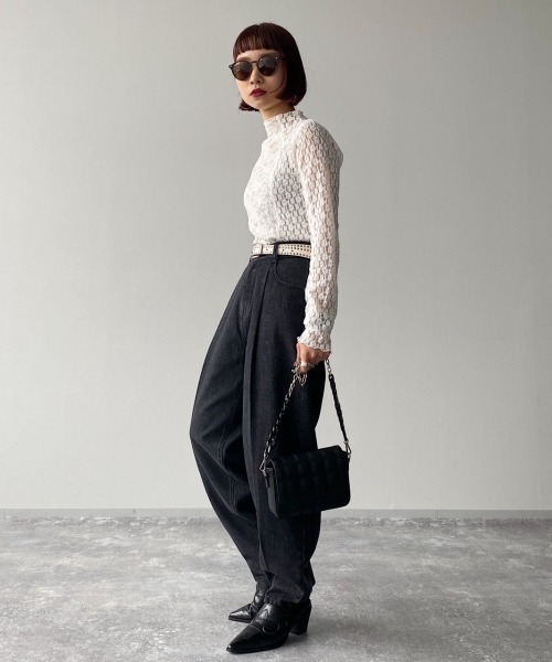 PAGEBOY（ページボーイ）の「スノーデニム スラウチパンツ（デニムパンツ・レディース・ブラック/ブルー系その他/ブラック系その他・25inch/26inch）」の10枚目の写真